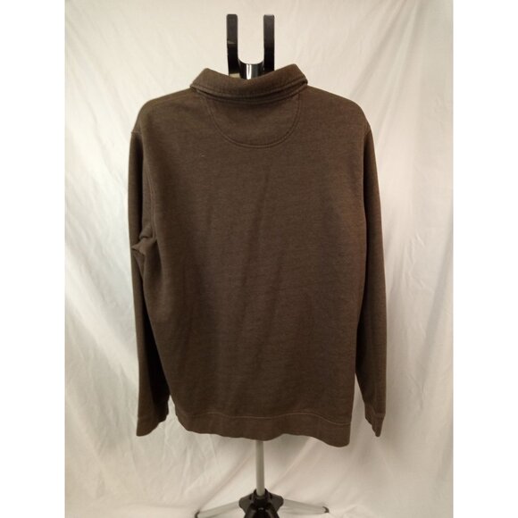 Croft and Barrow Men's Brown Quarter Zip Easy Care Sweater Sz XL - Picture 4 of 7